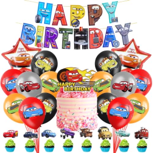 Party Decoration 40 pcs, Luftballons, Geburtstag Deko, Geburtstag Banner, Cupcake Topper, Kuchendekoration, Dekorationen für Kindergeburtstagsfeiern von AIOSUY