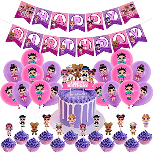 Geburtstag Deko 30 pcs, Themed Party Balloon, Cupcake Topper, Geburtstag Dekoration Banner, Birthday Party Decoration, für Geburtstags Party Überraschung Themenparty Dekoration von AIOSUY