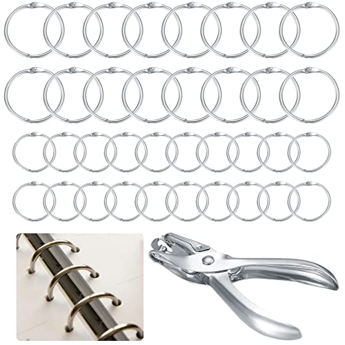 100 Stück Buchringe, 25 mm & 35 mm Buchbinderinge, Loseblatt-Verbindungsringe, Metallringe Silber für Memo-Tablett, Schlüsselanhänger, Namensschilder, Fotoalbum, Schlüsselring 100 Stück Buchringe, 25 mm & 35 mm Buchbinderinge, Loseblatt-Verbindungsringe, Metallringe Silber für Memo-Tablett, Schlüsselanhänger, Namensschilder, Fotoalbum, Schlüsselring von AIOUHMYM