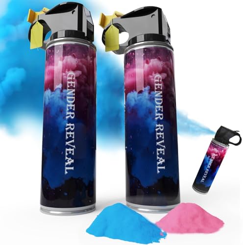 200g Gender Reveal Konfetti Kanone Poppers, 100% Biologisch Abbaubare Babyparty Sicher Pulverrauch,Partyzubehör für Jungen Mädchen ((100 g pro Flasche, 1 Blau und 1 Pink) von AIOWZZY