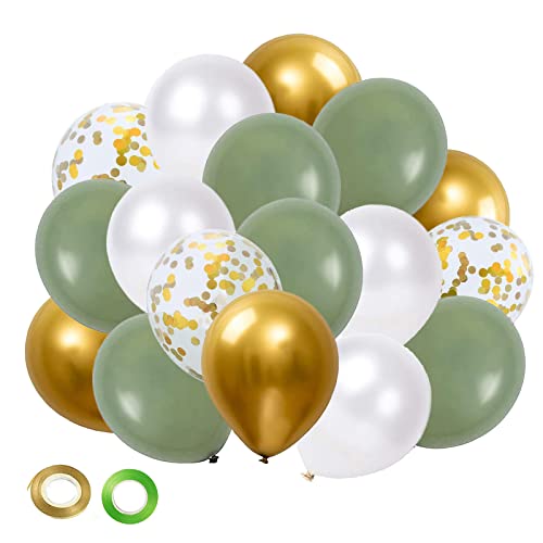 Salbeigrün Gold Ballons Set – 50 Stück 30,5 cm salbeigrün weiße Latexballons Retro Grün Ballon mit Bändern Kit für Abschlussfeier Geburtstag Babyparty Hochzeit Party Dekorationen Salbeigrün Gold Ballons Set – 50 Stück 30,5 cm salbeigrün weiße Latexballons Retro Grün Ballon mit Bändern Kit für Abschlussfeier Geburtstag Babyparty Hochzeit Party Dekorationen von AIOZX