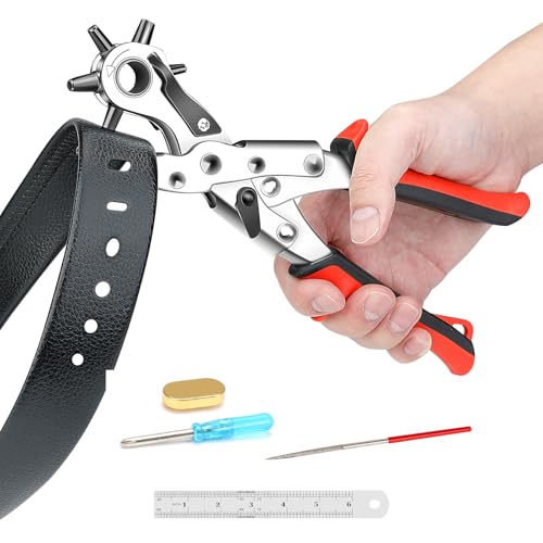 AIRAJ PRO Lochzange für Leder,Lochzange Gürtel locher Zange mit 6 Löchern,Leder Locher mit Messing Punch Platte für Gürtel,Kunsthandwerk,Karte,Gummi AIRAJ PRO Lochzange für Leder,Lochzange Gürtel locher Zange mit 6 Löchern,Leder Locher mit Messing Punch Platte für Gürtel,Kunsthandwerk,Karte,Gummi von AIRAJ PRO