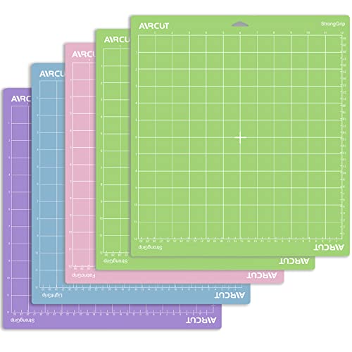 Schneidematte für Cricut Maker/Explore Air 2/Air/One, 5 Stück Schneidematte 30,5 x 30,5 cm (StandardGrip, LightGrip, StrongGrip, FabricGrip) Vielzahl Matten Quilten Schneidematte für Cricut von AIRCUT