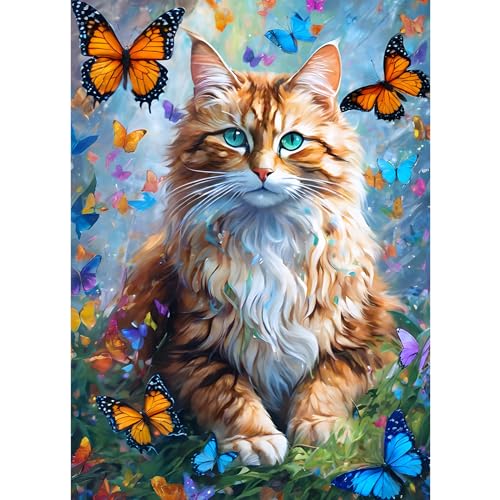 AIRDEA 30x40cm Diamond Painting Erwachsene, Schmetterlinge Katze 5D Diamond Painting Bilder Erwachsene, DIY Diamantmalerei Bastel Set Nach Zahlen Heimdekor Geschenk AIRDEA 30x40cm Diamond Painting Erwachsene, Schmetterlinge Katze 5D Diamond Painting Bilder Erwachsene, DIY Diamantmalerei Bastel Set Nach Zahlen Heimdekor Geschenk von AIRDEA