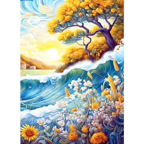 AIRDEA 30x40cm Diamond Painting Erwachsene, Sonnenblumenmeer 5D Diamond Painting Bilder Erwachsene, DIY Diamantmalerei Bastel Set Nach Zahlen Heimdekor Geschenk von AIRDEA