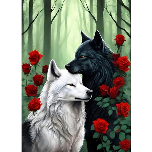 AIRDEA 30x40cm Diamond Painting Erwachsene, Weiße schwarze Wolfsrosen 5D Diamond Painting Bilder Erwachsene, DIY Diamantmalerei Bastel Set Nach Zahlen Heimdekor Geschenk AIRDEA 30x40cm Diamond Painting Erwachsene, Weiße schwarze Wolfsrosen 5D Diamond Painting Bilder Erwachsene, DIY Diamantmalerei Bastel Set Nach Zahlen Heimdekor Geschenk von AIRDEA
