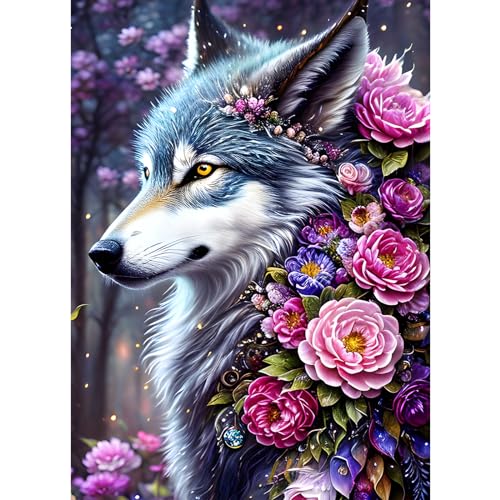 AIRDEA 30x40cm Diamond Painting Erwachsene, Wolfsblumen 5D Diamond Painting Bilder Erwachsene, DIY Diamantmalerei Bastel Set Nach Zahlen Heimdekor Geschenk AIRDEA 30x40cm Diamond Painting Erwachsene, Wolfsblumen 5D Diamond Painting Bilder Erwachsene, DIY Diamantmalerei Bastel Set Nach Zahlen Heimdekor Geschenk von AIRDEA