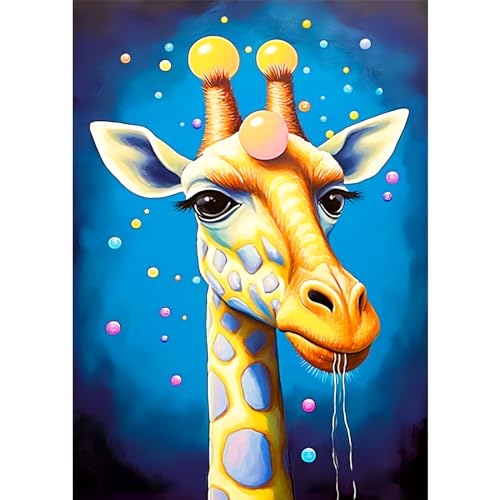 AIRDEA 5D Gelbe Giraffe sabbert Diamond Painting Erwachsene Kits, DIY Diamond Painting Bilder, Mosaikherstellung Malen Nach Zahlen, Full Drill Malerei Kits für Home Wand Décor 30x40cm von AIRDEA