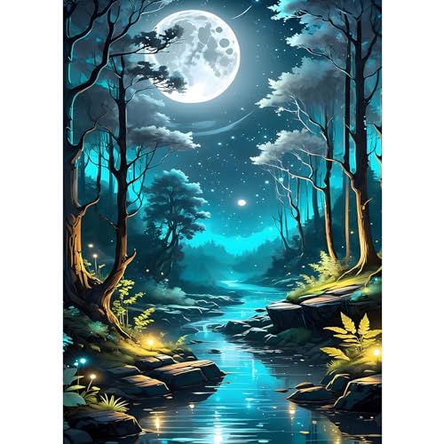 AIRDEA 5D Mond Waldlandschaft Diamond Painting Erwachsene, DIY Diamond Painting Bilder Erwachsene, Diamantmalerei Bastel Set Nach Zahlen Heimdekor Geschenk 30x40cm AIRDEA 5D Mond Waldlandschaft Diamond Painting Erwachsene, DIY Diamond Painting Bilder Erwachsene, Diamantmalerei Bastel Set Nach Zahlen Heimdekor Geschenk 30x40cm von AIRDEA