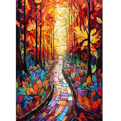 AIRDEA Ahornblatt Wald Buntglas Diamant Painting Bilder Kits, 5D Diamond Painting nach Zahlen Erwachsene, Full Diamant Bilder Stickerei Arts Craft Set für Wand Room Home Décor 30x40cm AIRDEA Ahornblatt Wald Buntglas Diamant Painting Bilder Kits, 5D Diamond Painting nach Zahlen Erwachsene, Full Diamant Bilder Stickerei Arts Craft Set für Wand Room Home Décor 30x40cm von AIRDEA