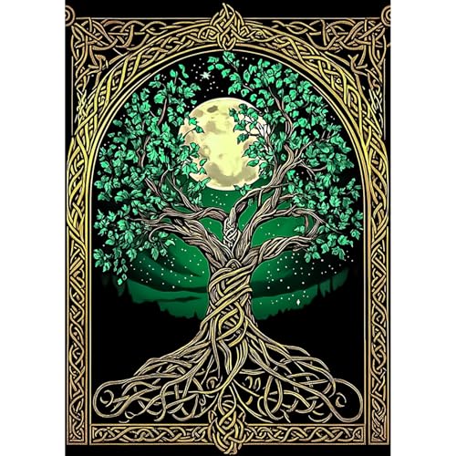 AIRDEA Baum des Lebens Diamond Painting Erwachsene, DIY 5D Mond Diamant Painting Bilder, Bastelset Erwachsene Frauen als Haus Wanddeko 30x40 cm von AIRDEA