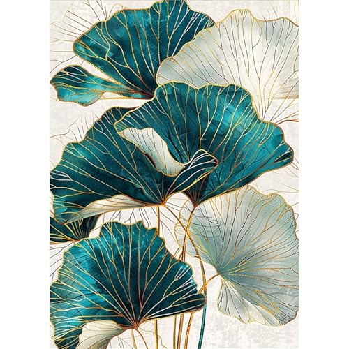 AIRDEA Lotusblätter Diamond Painting Erwachsene, DIY 5D Landschaft Diamant Painting Bilder, Bastelset Erwachsene Frauen als Haus Wanddeko 30x40 cm von AIRDEA