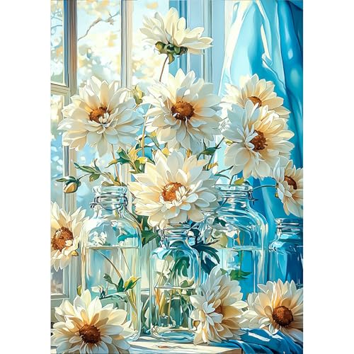 AIRDEA Blume Diamond Painting Erwachsene, DIY 5D Glas Vasen Diamant Painting Bilder, Bastelset Erwachsene Frauen als Haus Wanddeko 30x40 cm von AIRDEA
