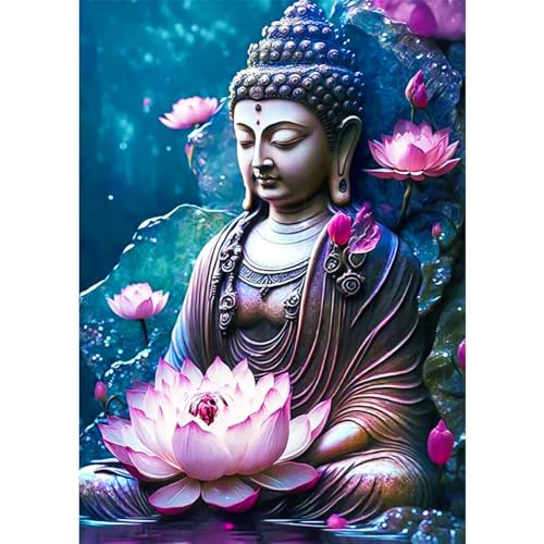 AIRDEA Buddha Lotus Diamond Painting Kits für Erwachsene, DIY 5D Diamond Art Paint mit runden Diamond, Full Drill Gem Art Painting Kit für Home Wall Decor Geschenke 30x40cm AIRDEA Buddha Lotus Diamond Painting Kits für Erwachsene, DIY 5D Diamond Art Paint mit runden Diamond, Full Drill Gem Art Painting Kit für Home Wall Decor Geschenke 30x40cm von AIRDEA