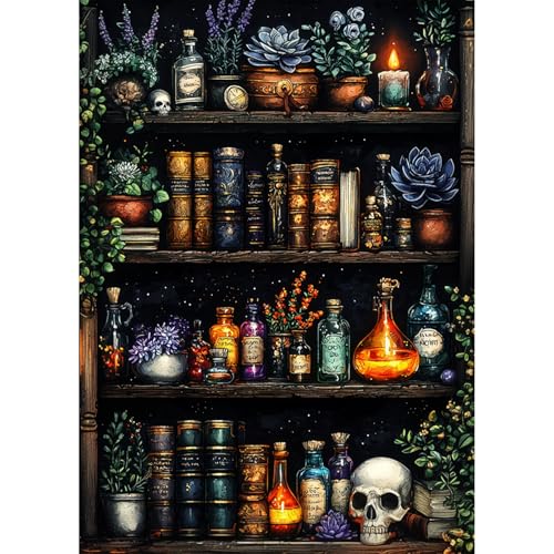 AIRDEA Bücherregal Diamond Painting Erwachsene, DIY 5D Magisches Buch Diamant Painting Bilder, Bastelset Erwachsene Frauen als Haus Wanddeko 30x40 cm von AIRDEA