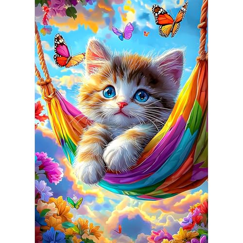 AIRDEA Katze Diamond Painting Erwachsene, DIY 5D Bunte Blume Diamant Painting Bilder, Bastelset Erwachsene Frauen als Haus Wanddeko 30x40 cm AIRDEA Katze Diamond Painting Erwachsene, DIY 5D Bunte Blume Diamant Painting Bilder, Bastelset Erwachsene Frauen als Haus Wanddeko 30x40 cm von AIRDEA