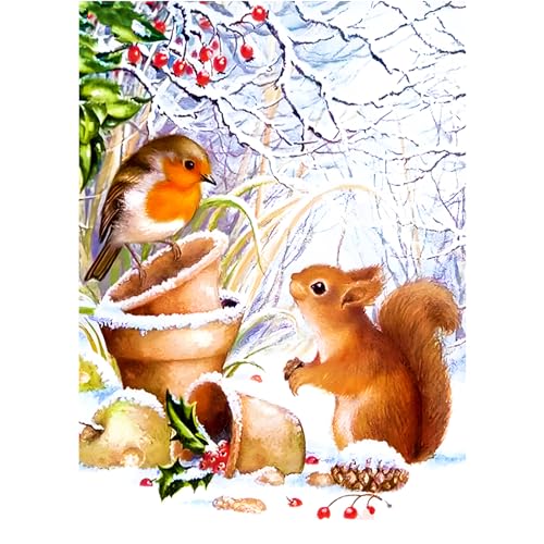 AIRDEA DIY 5D Eichhörnchen Vogel Diamant Malerei, Full Round Drill Diamond Painting Set, Full Runden Steine Diamanten Stickerei Strass Erwachsene Malen nach Zahlen Perlen Bilder 30x40cm AIRDEA DIY 5D Eichhörnchen Vogel Diamant Malerei, Full Round Drill Diamond Painting Set, Full Runden Steine Diamanten Stickerei Strass Erwachsene Malen nach Zahlen Perlen Bilder 30x40cm von AIRDEA