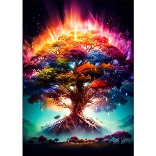 AIRDEA DIY Baum Diamond Painting Set Erwachsene Kinder, Traumland Diamant Painting Bilder 5D Fantasie Diamant Kunst Blumen Diamant Malerei Set Cross Stickerei Malerei Kits für Heimdekor 30x40 cm von AIRDEA