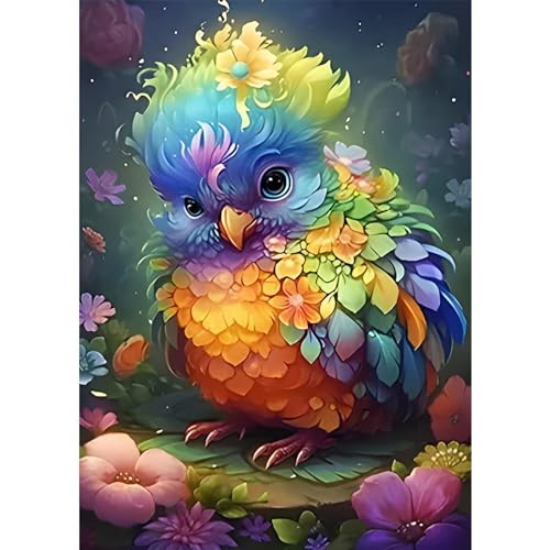 AIRDEA DIY Bunter Vogel Diamond Painting Set Erwachsene Kinder, Tier Diamant Painting Bilder 5D Fantasie Diamant Kunst Blumen Diamant Malerei Set Cross Stickerei Malerei Kits für Heimdekor 30x40 cm von AIRDEA