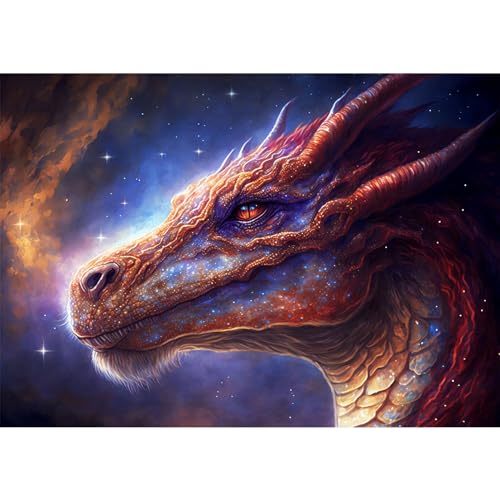 AIRDEA DIY Drache Diamond Painting Set Erwachsene Kinder, Sternenhimmel Diamant Painting Bilder 5D Fantasie Diamant Kunst Diamant Malerei Set Cross Stickerei Malerei Kits für Heimdekor 30x40 cm von AIRDEA