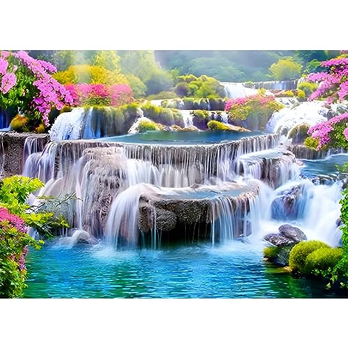 AIRDEA DIY Wasserfall Diamond Painting Set Erwachsene Kinder, Fantasie Diamant Painting Bilder 5D Landschaft Diamant Kunst Wasserfall Diamant Malerei Set Cross Stickerei Malerei Kits 30x40 cm von AIRDEA