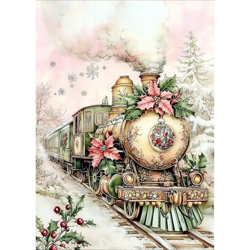 AIRDEA Christmas Weihnachten Diamond Painting Erwachsene, DIY 5D Dampfzug Diamant Painting Bilder, Bastelset Erwachsene Frauen als Haus Wanddeko 30x40 cm AIRDEA Christmas Weihnachten Diamond Painting Erwachsene, DIY 5D Dampfzug Diamant Painting Bilder, Bastelset Erwachsene Frauen als Haus Wanddeko 30x40 cm von AIRDEA