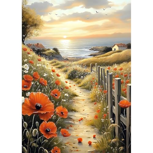 AIRDEA Das Meer Diamond Painting Erwachsene, Mohnblumen Diamant Painting Bilder, DIY 5D Bastelset Erwachsene Frauen als Haus Wanddeko 30x40 cm AIRDEA Das Meer Diamond Painting Erwachsene, Mohnblumen Diamant Painting Bilder, DIY 5D Bastelset Erwachsene Frauen als Haus Wanddeko 30x40 cm von AIRDEA
