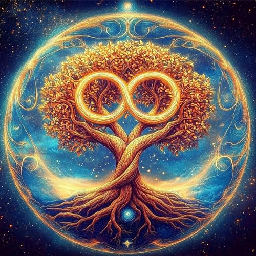 AIRDEA Ewigkeitsbaum Diamond Painting Erwachsene, DIY 5D Baum des Lebens Diamant Painting Bilder, Bastelset Erwachsene Frauen als Haus Wanddeko 30x30 cm von AIRDEA