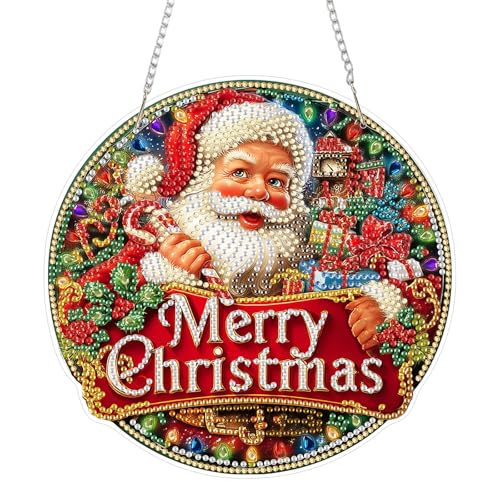 AIRDEA Frohe Weihnachten Diamond Painting Fensterbilder, 5D Brillante Weihnachten Diamond Painting Fensterbilder Beidseitig, Bausätze für Diamantmalerei Suncatcher Erwachsene 8x8 inch AIRDEA Frohe Weihnachten Diamond Painting Fensterbilder, 5D Brillante Weihnachten Diamond Painting Fensterbilder Beidseitig, Bausätze für Diamantmalerei Suncatcher Erwachsene 8x8 inch von AIRDEA