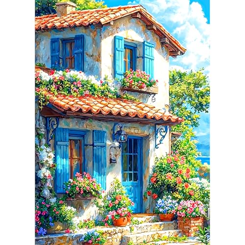 AIRDEA Gartenhaus Diamond Painting Erwachsene, DIY 5D Landschaft Diamant Painting Bilder, Bastelset Erwachsene Frauen als Haus Wanddeko 30x40 cm von AIRDEA