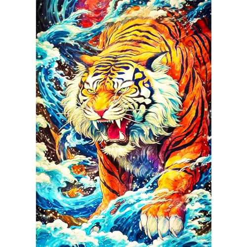 AIRDEA Japanischer Tiger Meer Diamond Painting, Diamant Painting Bilder, DIY Cross Stickerei Malerei Kits, Wohnzimmer Schlafzimmer B¨¹ro Wand Und Eingang Dekoration 30x40cm AIRDEA Japanischer Tiger Meer Diamond Painting, Diamant Painting Bilder, DIY Cross Stickerei Malerei Kits, Wohnzimmer Schlafzimmer B¨¹ro Wand Und Eingang Dekoration 30x40cm von AIRDEA