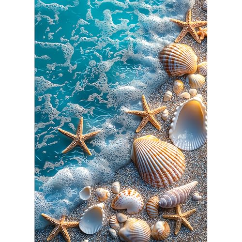 AIRDEA Muscheln Diamond Painting Erwachsene, Strand Diamant Painting Bilder, DIY 5D Bastelset Erwachsene Frauen als Haus Wanddeko 30x40 cm von AIRDEA