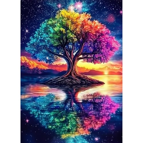 AIRDEA Baum des Lebens Diamond Painting Erwachsene, DIY 5D Baum Diamant Painting Bilder, Bastelset Erwachsene Frauen als Haus Wanddeko 30x40 cm von AIRDEA