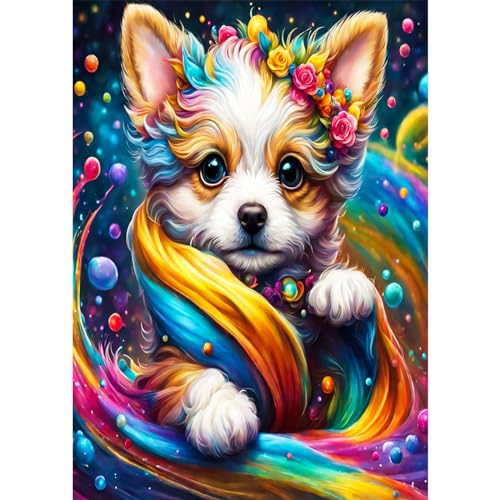 AIRDEA Regenbogenfarbener Welpe Diamond Painting, 5D Diamant Painting Erwachsene Bilder Malerei Set, Full Mosaikherstellung für Erwachsene, Home Wand Décor 30x40cm AIRDEA Regenbogenfarbener Welpe Diamond Painting, 5D Diamant Painting Erwachsene Bilder Malerei Set, Full Mosaikherstellung für Erwachsene, Home Wand Décor 30x40cm von AIRDEA