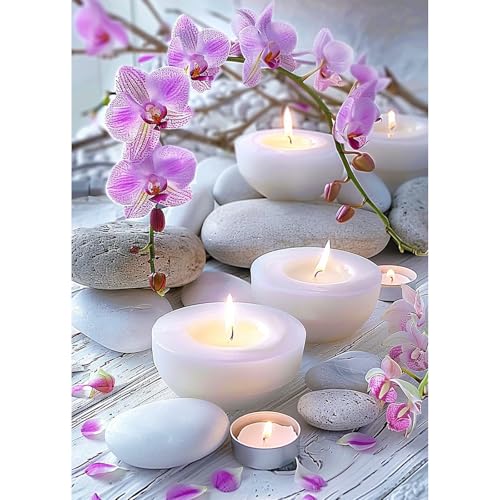 AIRDEA Blume Diamond Painting Erwachsene, DIY 5D Aromatherapiekerzen Diamant Painting Bilder, Bastelset Erwachsene Frauen als Haus Wanddeko 30x40 cm von AIRDEA
