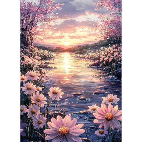 AIRDEA See Diamond Painting Erwachsene, DIY 5D Sonnenuntergang Diamant Painting Bilder, Bastelset Erwachsene Frauen als Haus Wanddeko 30x40 cm von AIRDEA