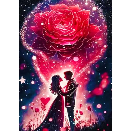 AIRDEA Rosenliebhaber Diamond Painting, Diamant Painting Bilder, DIY Cross Stickerei Malerei Kits, Wohnzimmer Schlafzimmer B¨¹ro Wand Und Eingang Dekoration 30x40cm von AIRDEA