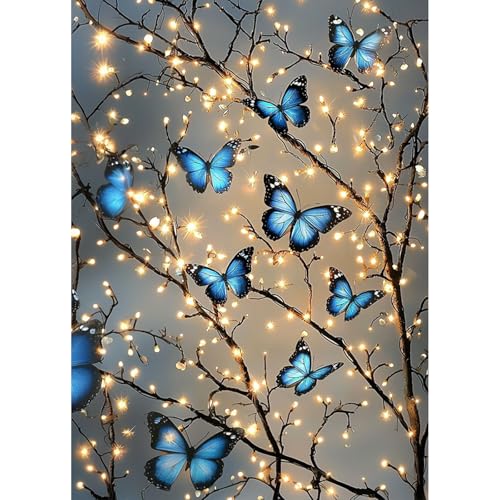 AIRDEA Schmetterling Diamond Painting Erwachsene, DIY 5D Landschaft Diamant Painting Bilder, Bastelset Erwachsene Frauen als Haus Wanddeko 30x40 cm von AIRDEA