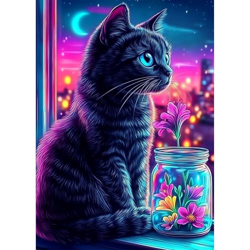 AIRDEA Katze Diamond Painting Erwachsene, DIY 5D Nachtlandschaft Diamant Painting Bilder, Bastelset Erwachsene Frauen als Haus Wanddeko 30x40 cm AIRDEA Katze Diamond Painting Erwachsene, DIY 5D Nachtlandschaft Diamant Painting Bilder, Bastelset Erwachsene Frauen als Haus Wanddeko 30x40 cm von AIRDEA