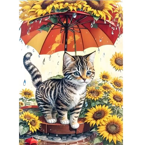 AIRDEA Sonnenblumenkatze katzenartig Diamant Painting Bilder Kits, 5D Diamond Painting nach Zahlen Erwachsene, Full Diamant Bilder Stickerei Arts Craft Set für Wand Room Home Décor 30x40cm AIRDEA Sonnenblumenkatze katzenartig Diamant Painting Bilder Kits, 5D Diamond Painting nach Zahlen Erwachsene, Full Diamant Bilder Stickerei Arts Craft Set für Wand Room Home Décor 30x40cm von AIRDEA