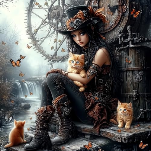 AIRDEA Steampunkfrau Diamond Painting Erwachsene, Wasserrad Diamant Painting Bilder, DIY 5D Bastelset Erwachsene Frauen als Haus Wanddeko 30x30 cm AIRDEA Steampunkfrau Diamond Painting Erwachsene, Wasserrad Diamant Painting Bilder, DIY 5D Bastelset Erwachsene Frauen als Haus Wanddeko 30x30 cm von AIRDEA