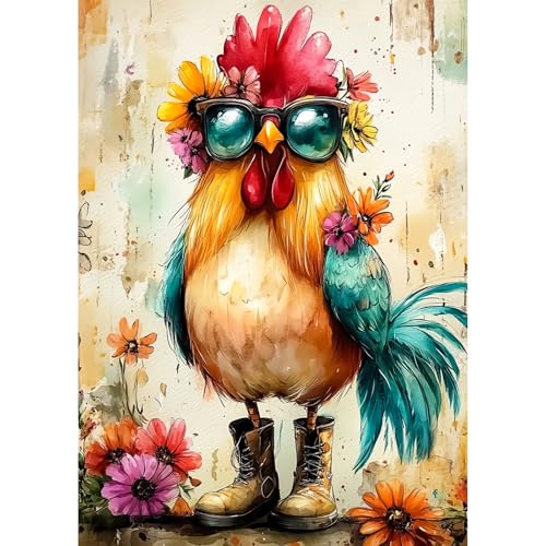 AIRDEA Huhn Diamond Painting Erwachsene, DIY 5D Blumen Diamant Painting Bilder, Bastelset Erwachsene Frauen als Haus Wanddeko 30x40 cm AIRDEA Huhn Diamond Painting Erwachsene, DIY 5D Blumen Diamant Painting Bilder, Bastelset Erwachsene Frauen als Haus Wanddeko 30x40 cm von AIRDEA