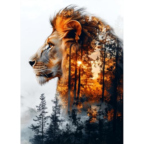 AIRDEA Waldtiger Diamond Painting Erwachsene, DIY 5D Landschaft Diamant Painting Bilder, Bastelset Erwachsene Frauen als Haus Wanddeko 30x40 cm von AIRDEA