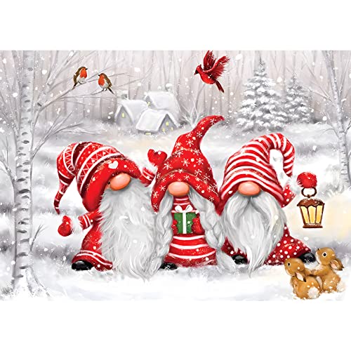 AIRDEA Weihnachten Diamond Painting Set für Erwachsene,5D Zwerge Diamant Malerei Kits,Malen nach Zahlen,Winter Diamant Painting Bilder Round Full Kits Complete Diamant Kunst Kits für Kinder 30x40cm von AIRDEA