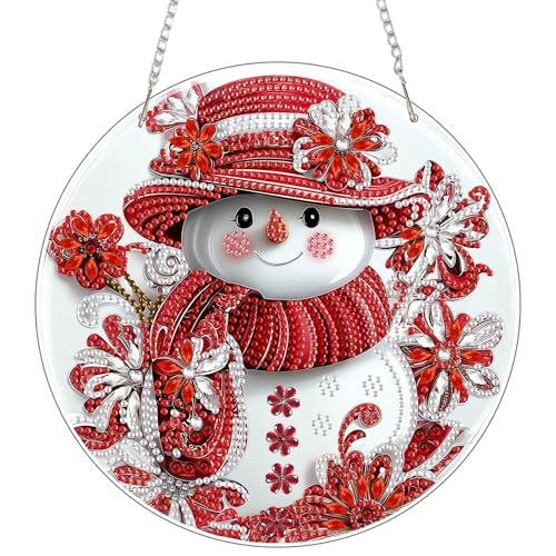 AIRDEA Weihnachtsschneemann Diamond Painting Fensterbilder, 5D Brillante Blumen Diamond Painting Fensterbilder Beidseitig, Bausätze für Diamantmalerei Suncatcher Erwachsene 8x8 inch AIRDEA Weihnachtsschneemann Diamond Painting Fensterbilder, 5D Brillante Blumen Diamond Painting Fensterbilder Beidseitig, Bausätze für Diamantmalerei Suncatcher Erwachsene 8x8 inch von AIRDEA