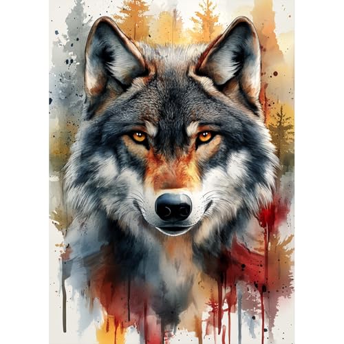 AIRDEA Wolf-Kopf Diamond Painting Erwachsene, Wald Diamant Painting Bilder, DIY 5D Bastelset Erwachsene Frauen als Haus Wanddeko 30x40 cm AIRDEA Wolf-Kopf Diamond Painting Erwachsene, Wald Diamant Painting Bilder, DIY 5D Bastelset Erwachsene Frauen als Haus Wanddeko 30x40 cm von AIRDEA