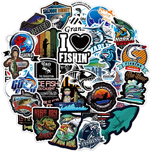Angeln Aufkleber 100 Stück Fishing Sticker Set, Wasserfeste Vinyl Aufkleber, Coole Kleben Stickers für Back of Laptop Longboards Campingbox Roller Handyhülle Sportflasche Koffer Skateboard BMX Bikes Angeln Aufkleber 100 Stück Fishing Sticker Set, Wasserfeste Vinyl Aufkleber, Coole Kleben Stickers für Back of Laptop Longboards Campingbox Roller Handyhülle Sportflasche Koffer Skateboard BMX Bikes von AIRNOGO