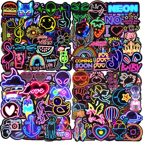 Aufkleber 200 Stück Neon Graffiti Sticker Set, Coole Lustige Neon Style, Wasserdichte Vinyl Sticker, Sticker für Scrapbook Journal Laptop Koffer Skateboard Handy Trinkflaschen Macbook IPad Tassen usw Aufkleber 200 Stück Neon Graffiti Sticker Set, Coole Lustige Neon Style, Wasserdichte Vinyl Sticker, Sticker für Scrapbook Journal Laptop Koffer Skateboard Handy Trinkflaschen Macbook IPad Tassen usw von AIRNOGO