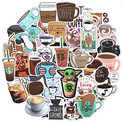 Kaffee Aufkleber 50 Stück Coffee Sticker Set,Schöne Aesthetic Kaffee Theme,Wasserdichte Vinyl Sticker Aufkleber für Meme Tasse Flasche Laptop Scrapbook Journal Gitarren Mappen Skateboard iPad Fahrrad Kaffee Aufkleber 50 Stück Coffee Sticker Set,Schöne Aesthetic Kaffee Theme,Wasserdichte Vinyl Sticker Aufkleber für Meme Tasse Flasche Laptop Scrapbook Journal Gitarren Mappen Skateboard iPad Fahrrad von AIRNOGO