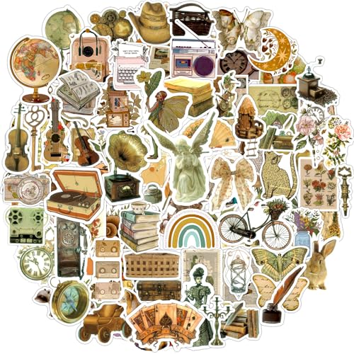 Sticker 100 Stück Sticker Set Vintage, Aesthetic Retro Stil, Wasserfest Vinyl Sticker, Sticker für Handy Laptop Scrapbook Skateboard Computer Koffer Journal Tassen Macbook Ipad Planner Flasche usw Sticker 100 Stück Sticker Set Vintage, Aesthetic Retro Stil, Wasserfest Vinyl Sticker, Sticker für Handy Laptop Scrapbook Skateboard Computer Koffer Journal Tassen Macbook Ipad Planner Flasche usw von AIRNOGO